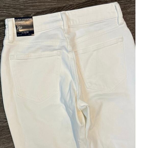 NWT J.Crew Petite Curvy Essential Stretch Straight Jean In White Size 26P - Picture 7 of 7